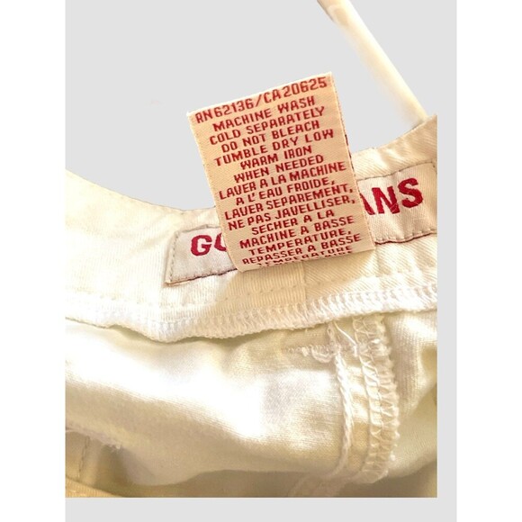 Guess Mini Skirt White Women’s Size 28 Y2K Style Raw Hem Snap Button Cotton NWT - Picture 5 of 5